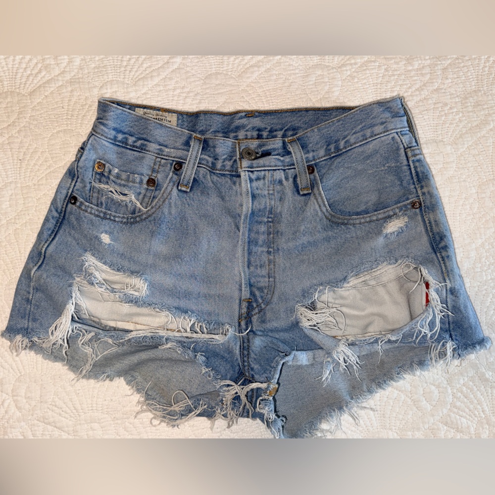 Levi's Light Blue Denim Cutoff Shorts 25